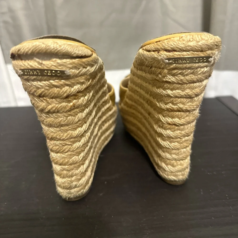 Authentic Jimmy Choo Women’s Yellow Wedge Sandals